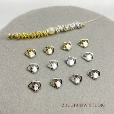 铜镀14k真金不规则仿石头碎石