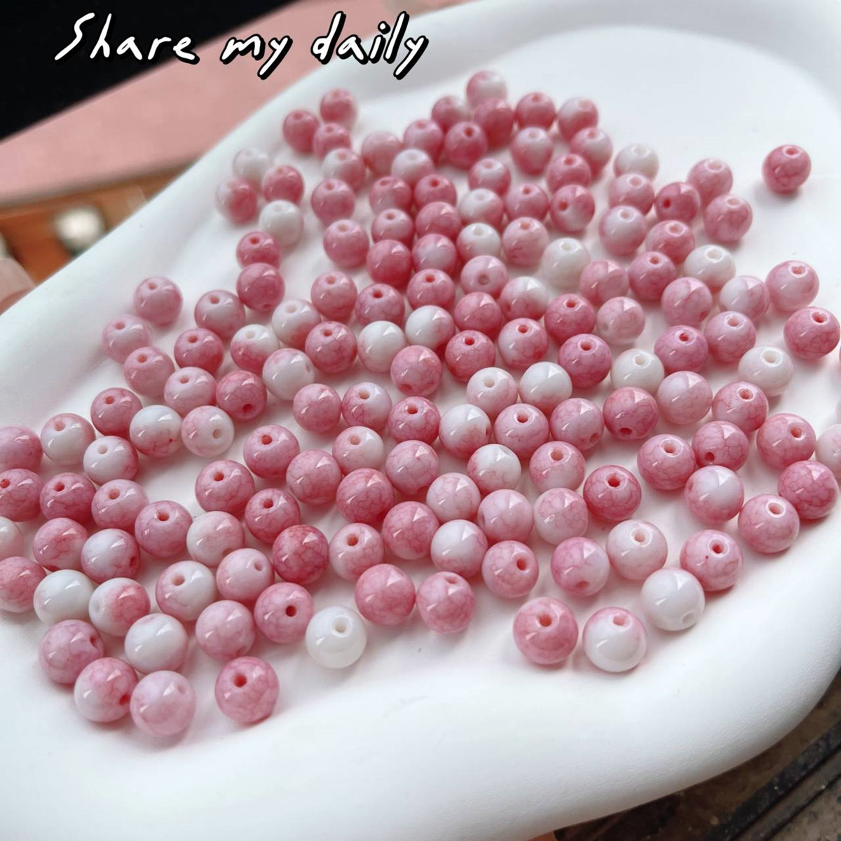 【蔷薇花语】渐变款绝美琉璃圆珠散珠diy串珠手链项链饰品材料