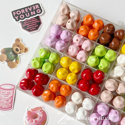 实色无花果彩虹手机链扭扭珠