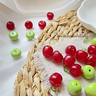 手工琉璃散珠ins风简约水果