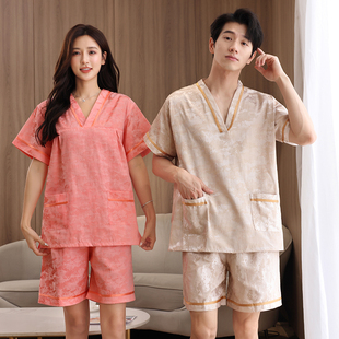 汗蒸服男洗浴服女大码桑拿按摩服足疗服汤泉衣服浴裤养生馆2024新