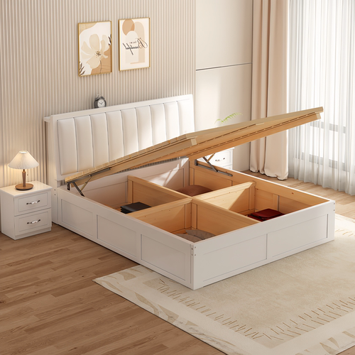 实木高箱储物床侧开箱体床大容量