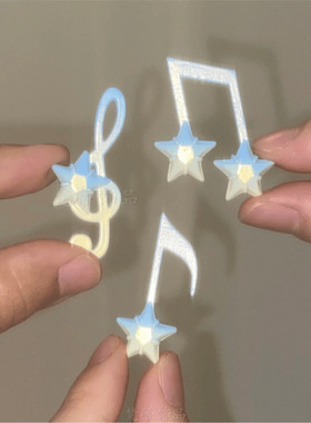 小音符浅蓝色星星小发夹鸭嘴夹少女甜美幸运学生新发饰边夹刘海夹