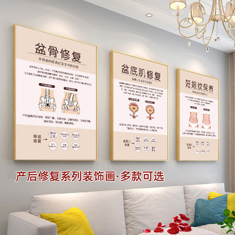 产后修复宣传海报产康恢复图骨盆修复壁画盆底肌广告月子中心挂画