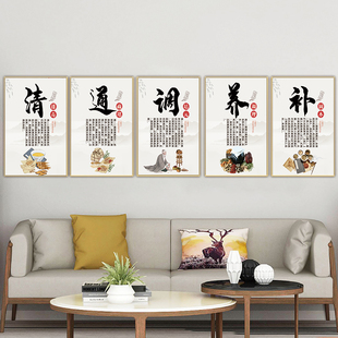 清通调养补海报理疗广告艾灸图片中医养生馆挂画装饰画养生宣传图