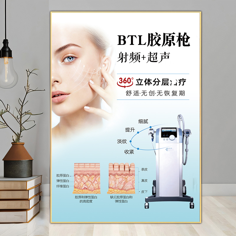 BTL胶原枪海报抗衰挂画医美广告
