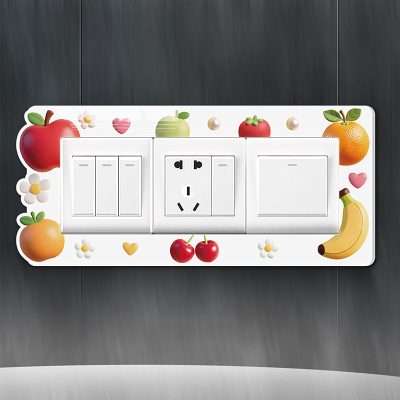 多巴胺厨房开关边框贴自粘贴防水防油遮丑装饰贴画餐厅插座边框套,家居饰品,开关贴,淘宝优惠券,粉丝福利购,淘宝优惠卷