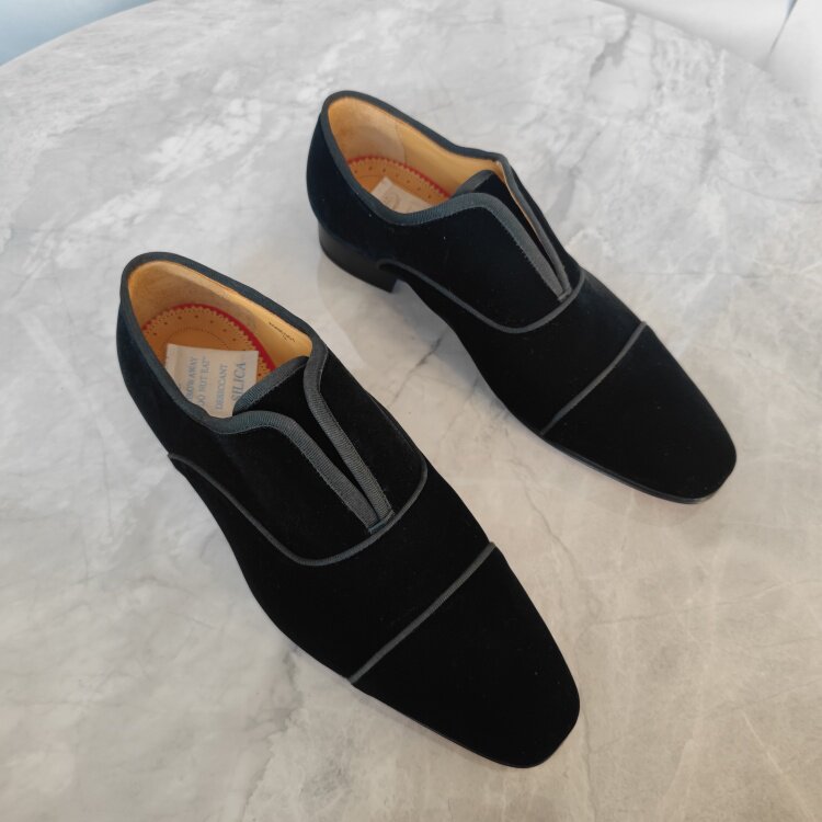 撤柜绒面缝制皮底意大利高端男鞋春秋日常时尚休闲一脚蹬乐福男鞋