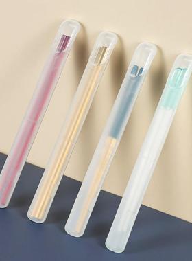 便携式筷子盒26cm30cm加长吸管空盒子上班族一个人单双筷子收纳盒