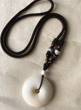 天然缅珠玉石平安扣吊坠