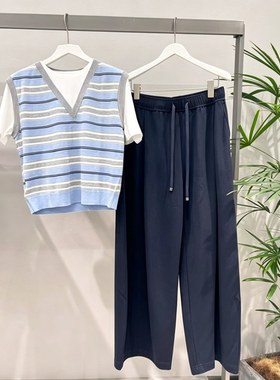 商场同款2026春季新款时尚百搭宽松休闲条纹针织衫女4H4231611