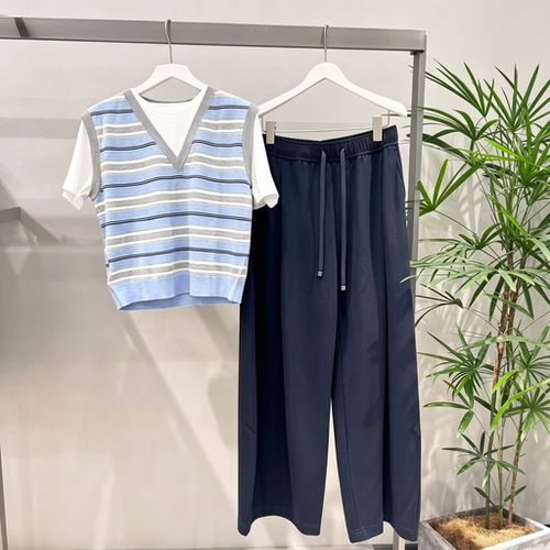 商场同款2026春季新款时尚百搭宽松休闲条纹针织衫女4H4231611