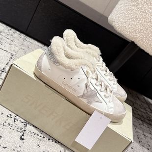 25新款秋冬星星脏脏鞋小脏鞋皮毛一体毛毛鞋加绒板鞋内增高休闲鞋