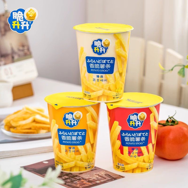 临期脆升升香脆薯条杯装50g脆生生蜂蜜黄油味薯片休闲膨化零食品