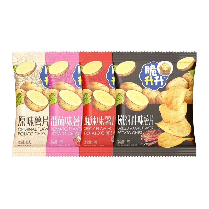 脆升升薯片15g包麻辣番茄原味薄脆薯片追剧办公室解馋休闲零食
