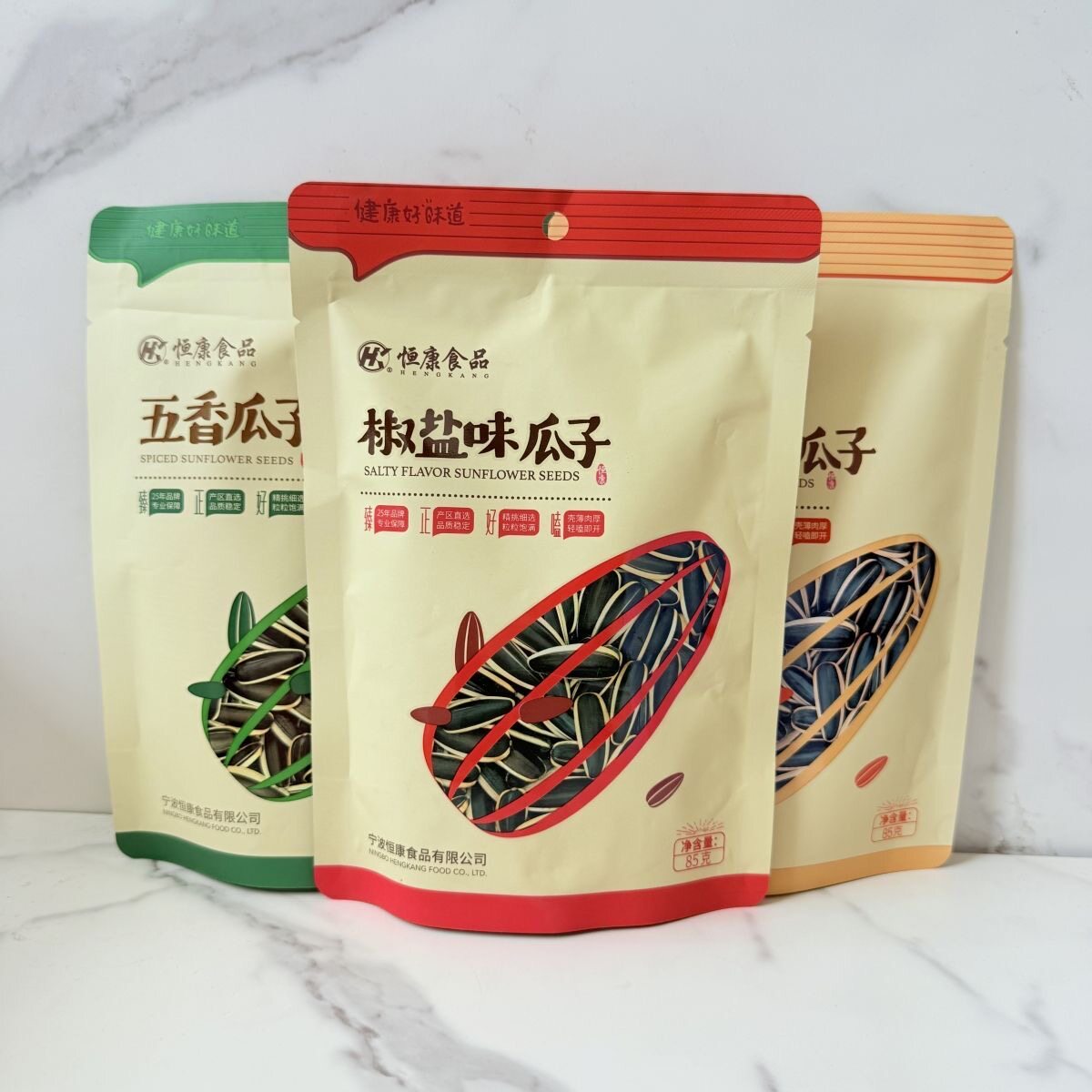 恒康食品瓜子100g原味焦糖味海盐味瓜籽独立包装休闲零食坚果炒货图片