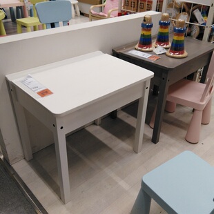 宜家国内代购桑维儿童书桌带储物空间储物桌实木书桌
