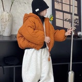 韩系2026儿童冬季 棉衣女宝宝连帽面包服中小童夹棉棉服保暖潮 新款
