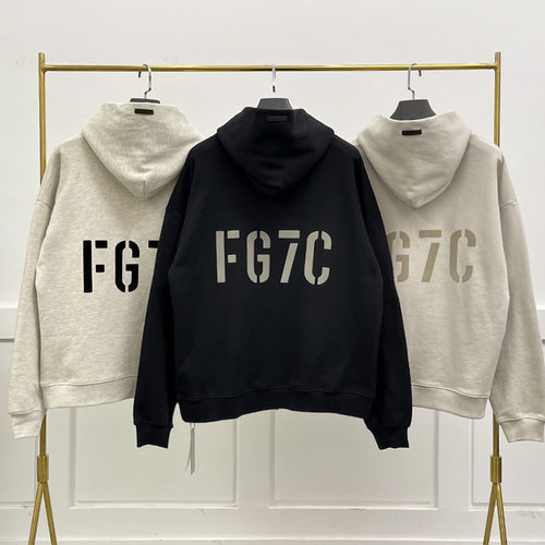 FG7C第七季主线ESSENTIALS ZONE植绒字母宽松潮连帽衫卫衣男女