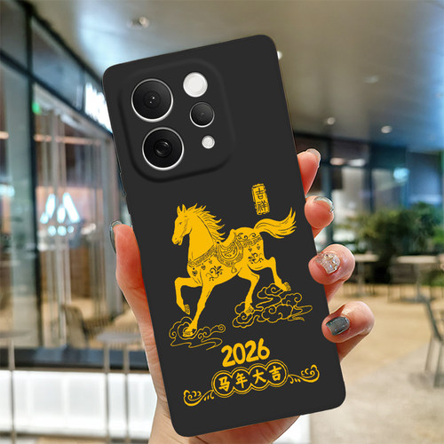 2026马年大吉适用vivs50手机保护套V2528A防摔硅胶包边液态硅胶软壳