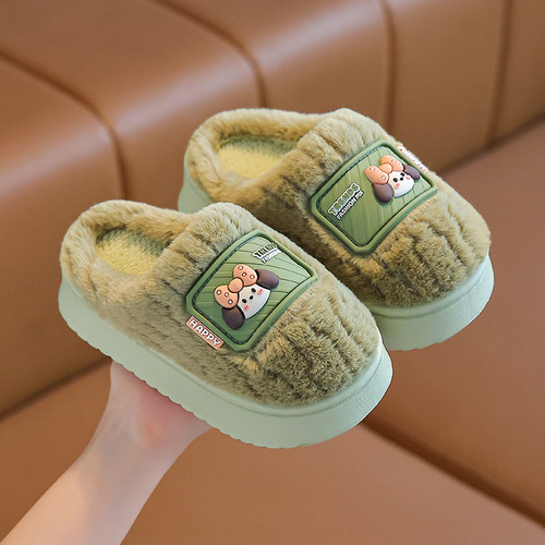 儿童棉拖鞋2025新款女童冬季居家室内卡通小狗防滑厚底棉拖鞋男孩
