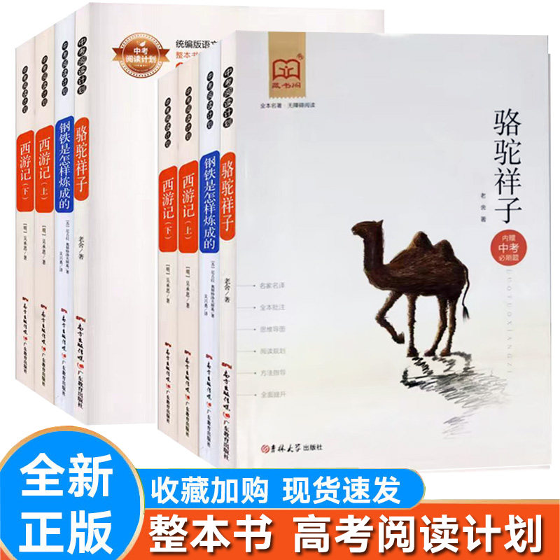 中高考阅读计划红楼梦+乡土中国简爱傅雷家书儒林外史骆驼祥子钢铁艾青乡土西游记水浒传三国演义名著阅读正版阅读课程化丛书