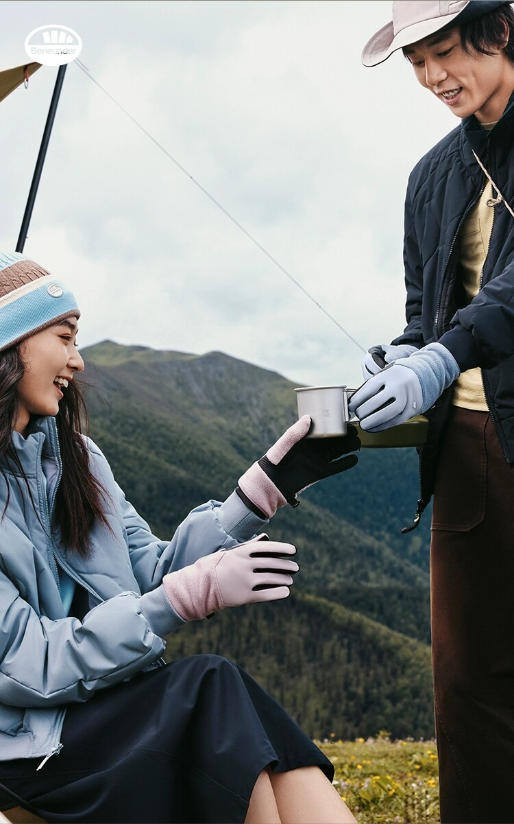 蕉下PO360₂₄绒感手套女冬骑行滑雪户外加厚防风保暖可触屏手套