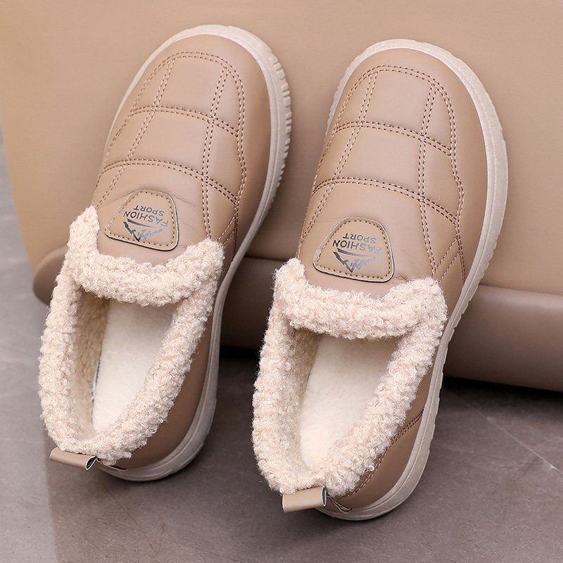 防滑软底女士棉鞋加绒保暖平底舒适鞋散步运动百搭鞋懒人鞋妈妈鞋