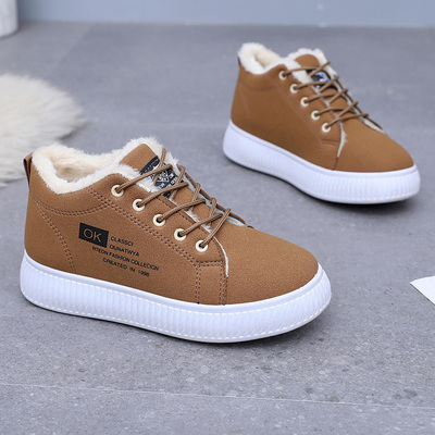 冬季棉鞋女厚底加绒加厚保暖皮面保暖休闲防水防滑学生户外雪地靴