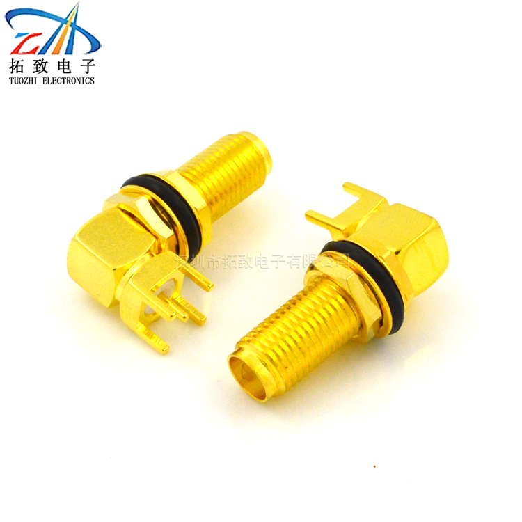 厂家直销 SMA-KWE SMAKWE加长SMA天线座子SMA弯头卧式PCB插板母座