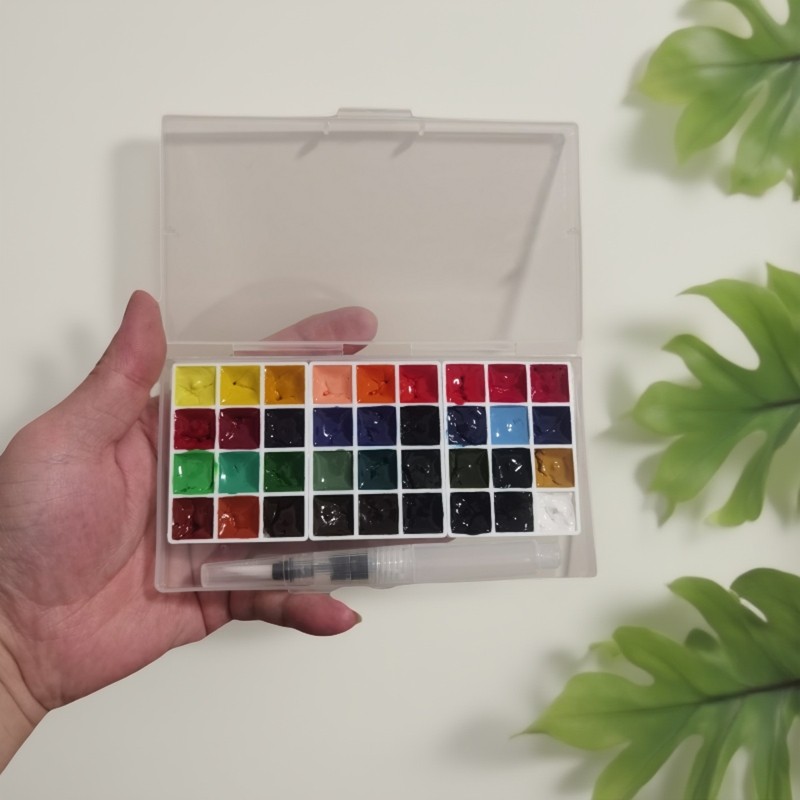 温莎牛顿水彩颜料初中高中初学套装固体分装便携组合美甲绘画36色