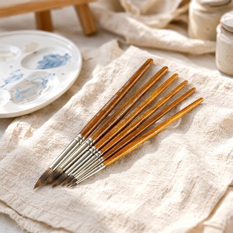 华虹345圆尖勾线尼龙毛美甲画笔