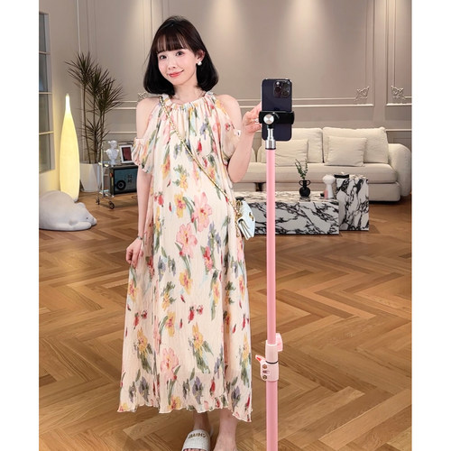 娜娜的孕期穿搭碎花孕妇连衣裙