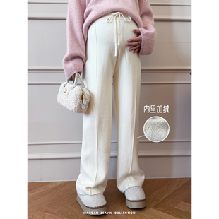 孕期穿搭孕妇装 娜娜 冬季 新品 猫单 百搭加绒加厚长裤 简白腿精