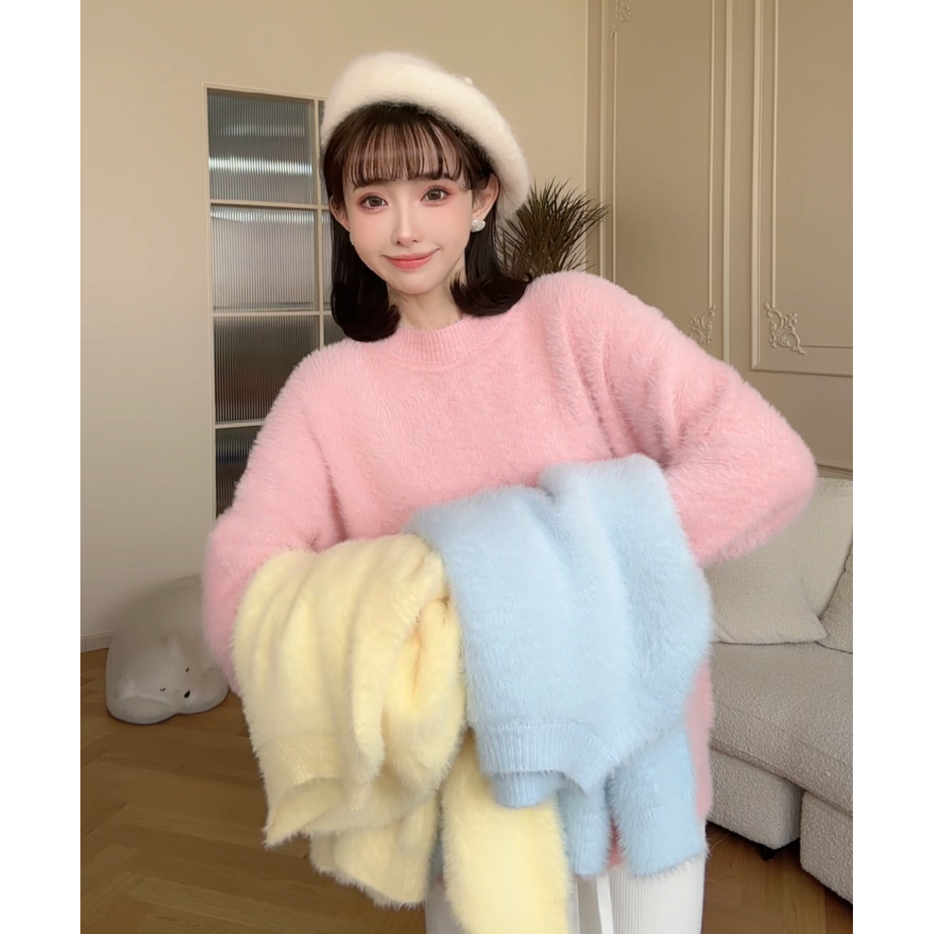 娜娜的孕期穿搭针织毛衣