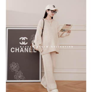 苏里套装 慵懒风毛衣裤 娜娜 秋冬新品 子 孕期穿搭孕妇套装 猫单