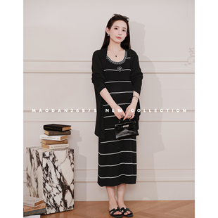 猫单【黑岛山茶】孕妇装春夏装新品简约气质时尚开衫背心裙两件套