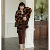 巴塞罗那 外套吊带裙套装 孕妇装 复古格纹休闲风时尚 秋季 猫单