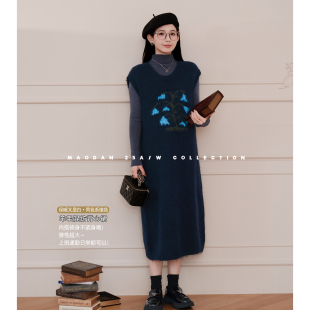 松岛树屋 秋冬背心裙套装 羊毛 孕期穿搭孕妇套装 娜娜 猫单