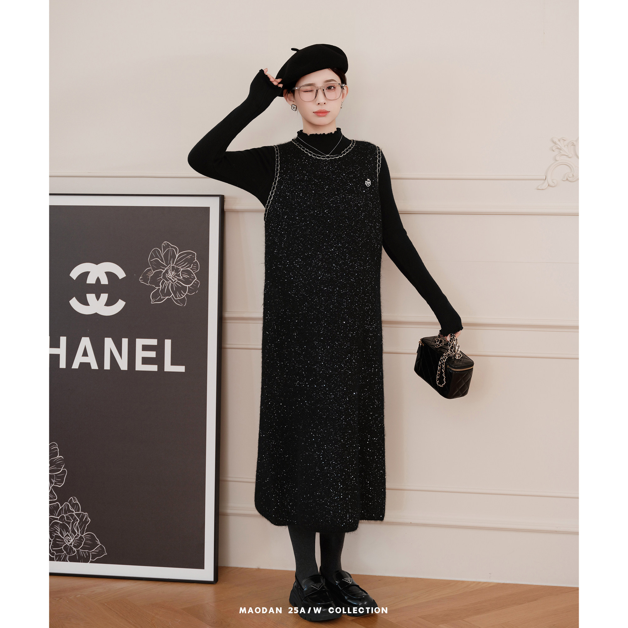 猫单【昼夜星河】【羊毛】娜娜的孕期穿搭孕妇装冬季千金风背心裙