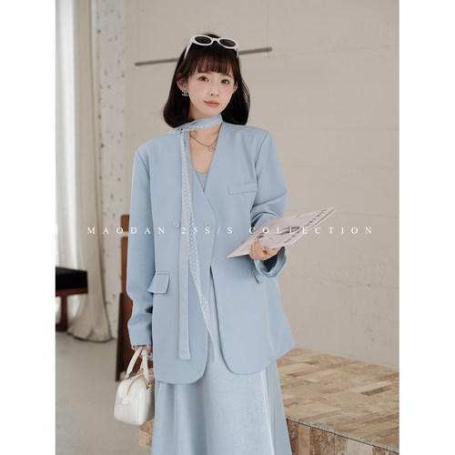 猫单韩版西装外套时尚洋气新款