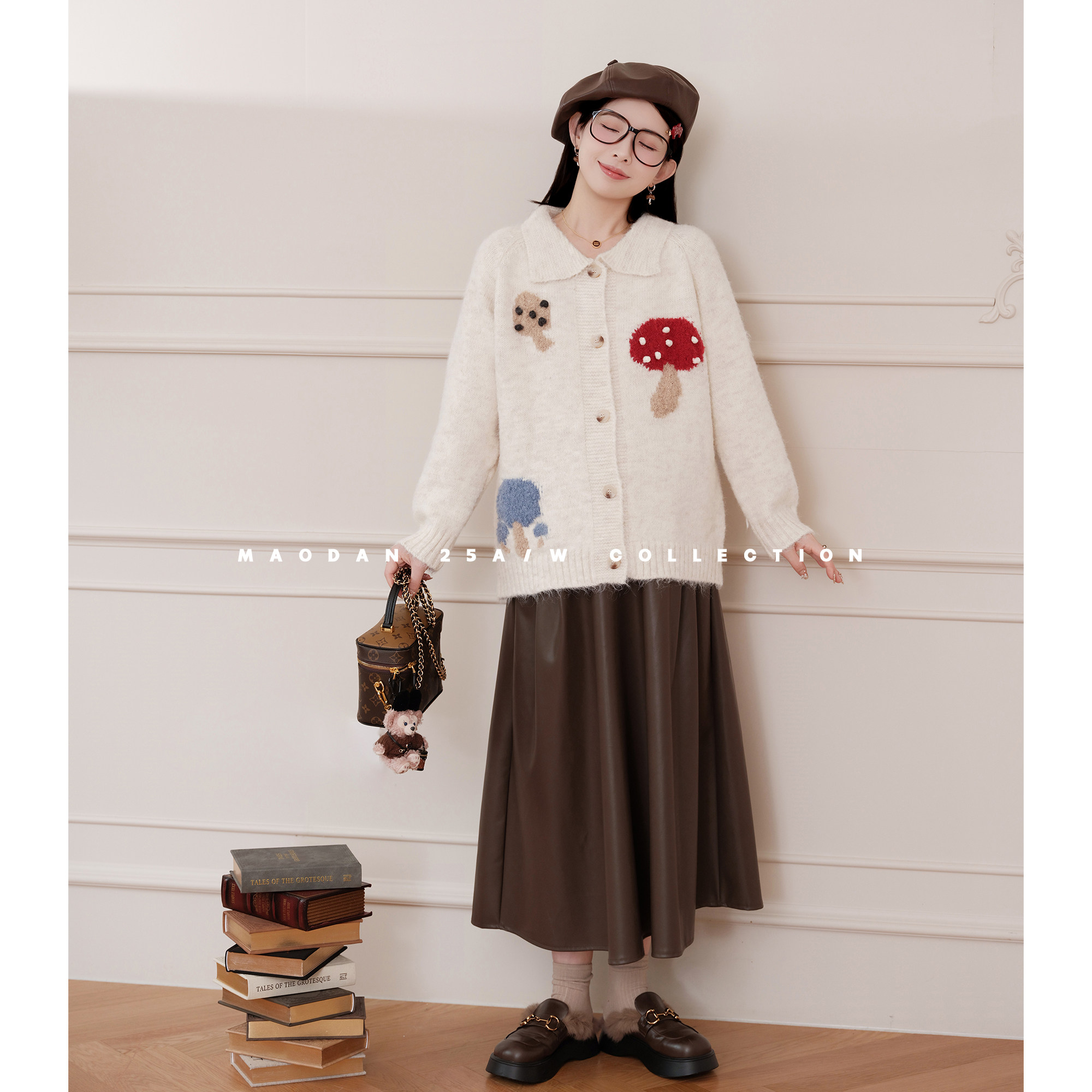 猫单【米亚雪屋】【羊毛】娜娜的孕期穿搭孕妇装冬季毛衣半裙套装