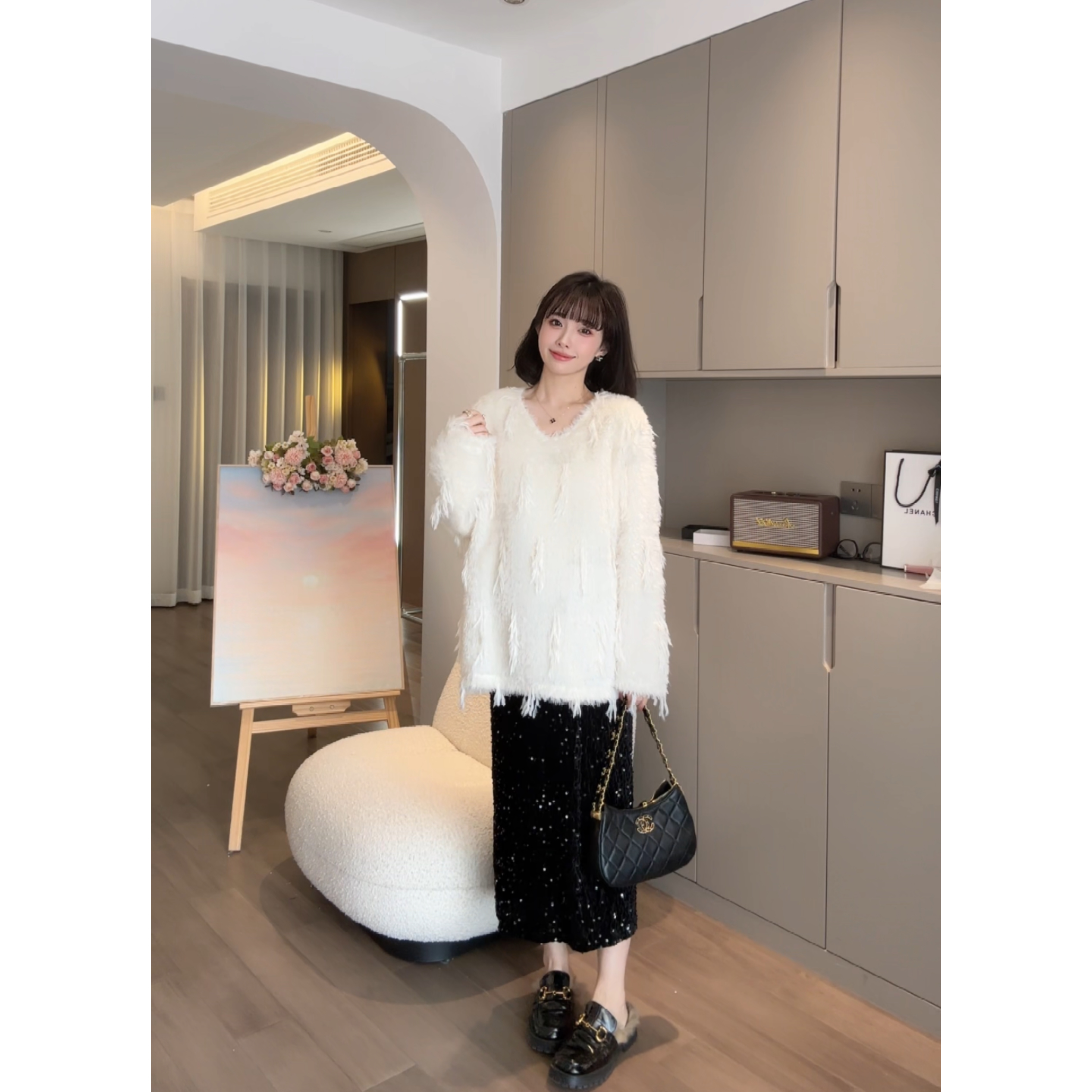 娜娜的孕期穿搭慵懒风半身裙套装