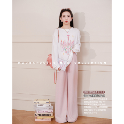 猫单【樱花灯塔】孕妇装春装新品少女甜美时尚长袖打底衫长裤套装