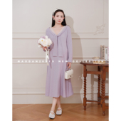 春装 猫单 孕期穿搭孕妇装 娜娜 新优雅气质温柔连衣裙 花间紫藤