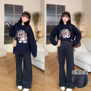 【慕妮蓝格】娜娜的孕期穿搭孕妇装加绒厚款连帽卫衣裤子套装