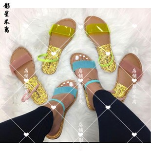 slippers 9024 女欧美平底沙滩鞋 beach sandals flat 凉鞋 women