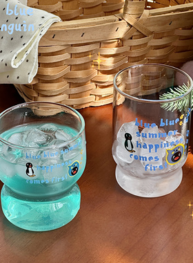 可爱企鹅酷儿高硼硅玻璃杯耐高温咖啡牛奶果汁杯子简约情侣水杯子