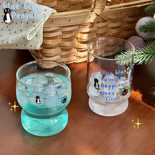 可爱企鹅酷儿高硼硅玻璃杯耐高温咖啡牛奶果汁杯子简约情侣水杯子