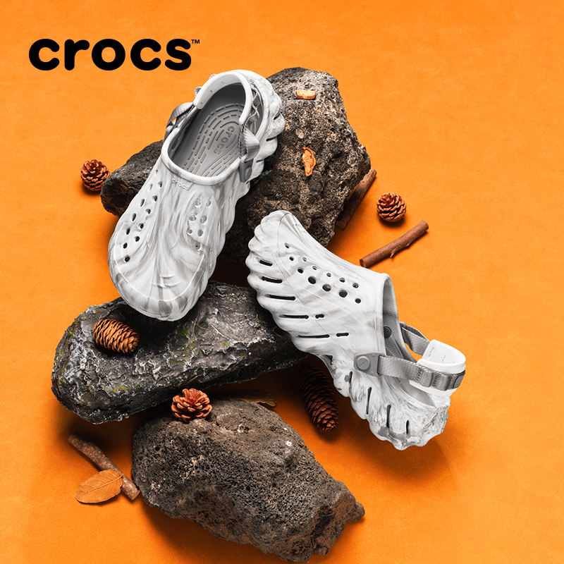 Crocs卡骆驰波波大理石纹洞洞鞋男女户外沙滩休闲鞋|208454